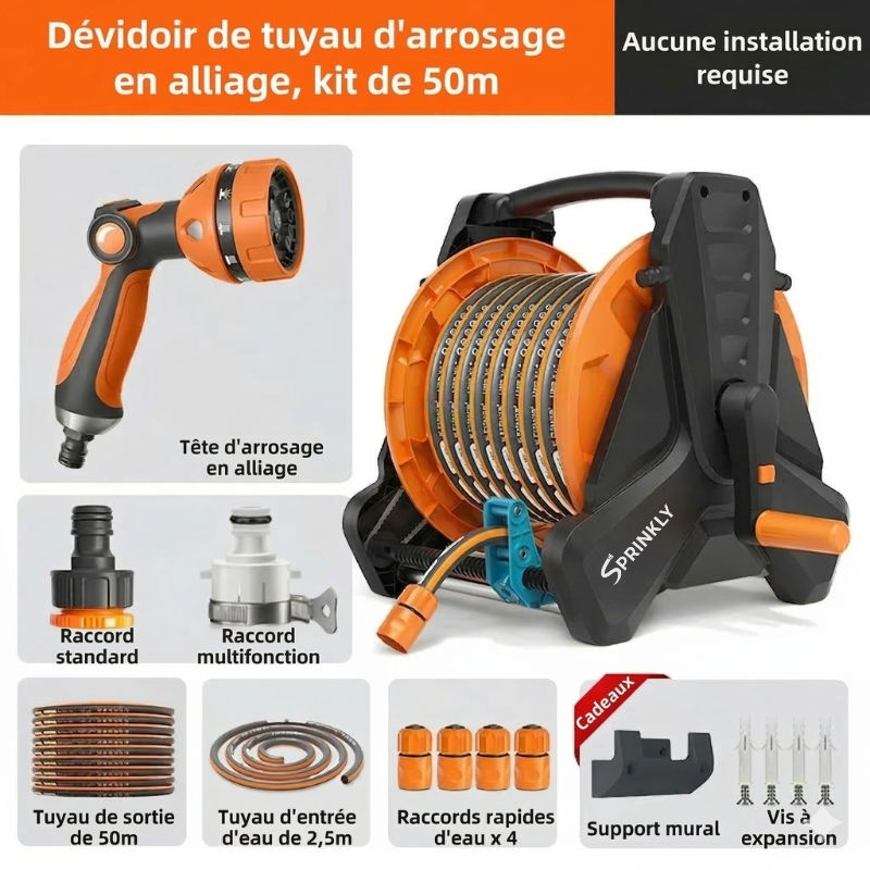 Devidoir Tuyau Arrosage - EASYROLL 10 à 50m