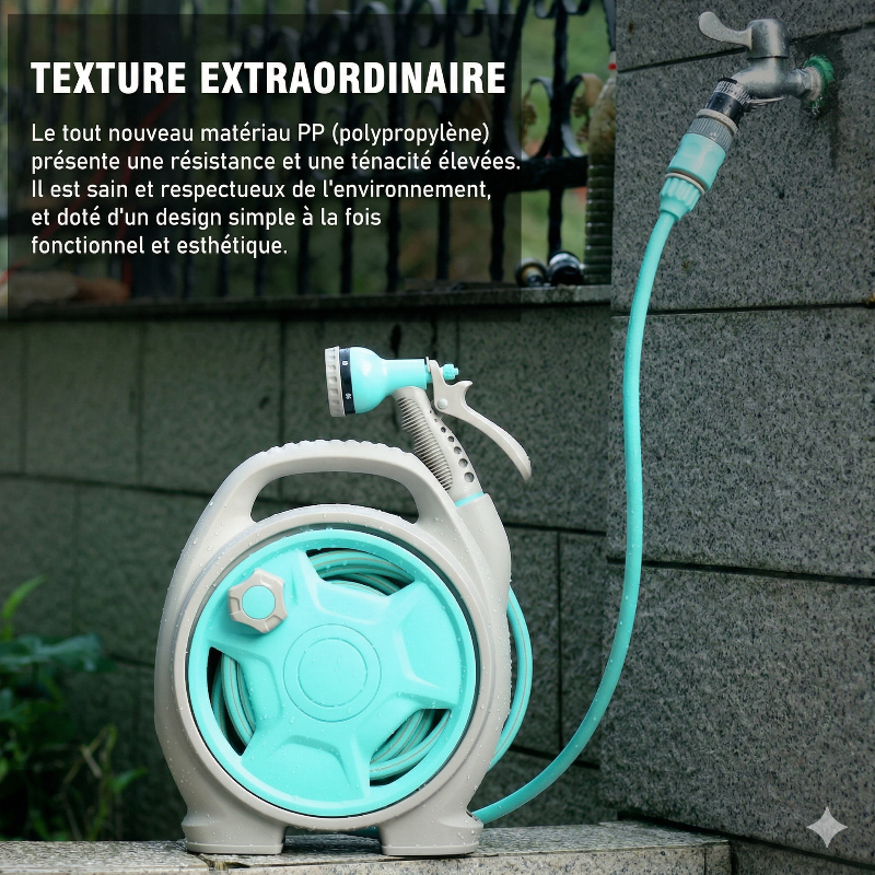 enrouleur tuyau arrosage portable petit  bleu