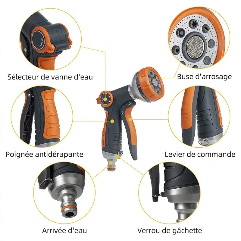 Pistolet Arrosage Ajustable orange